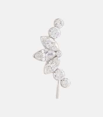 Maria Tash Invisible Diamond Lotus 18kt white gold ear crawler with diamonds