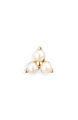 Maria Tash Large Pearl Trinity Threaded Stud Earring in Cream