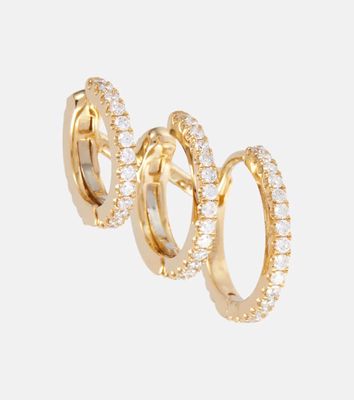 Maria Tash Linked Pave Eternity 18kt gold stacked ear cuff with diamonds