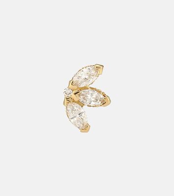 Maria Tash Lotus 18kt yellow gold single earring with diamonds