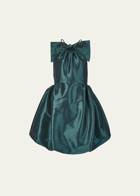 Marian Taffeta Mini Dress with Bow
