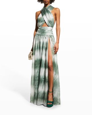 Mariana Cutout Ombre Halter Gown
