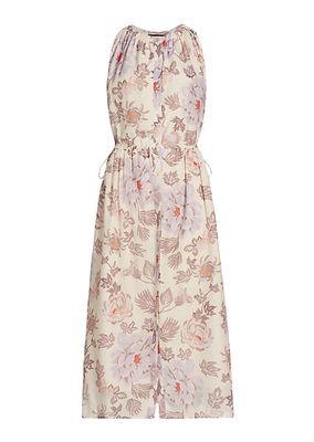 Mariana Floral Cotton-Blend Midi-Dress