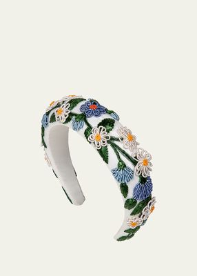 Mariana Voilette Headband w/ Floral Applique Details