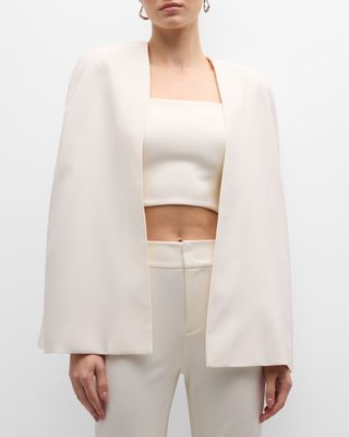 Marica Square-Neck Crop Top with Matching Cape Overlay
