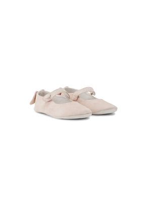 Marie-Chantal Olympia Angel Wing suede ballerina shoes - Pink