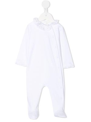 Marie-Chantal ruffle-neck cotton pajama - White