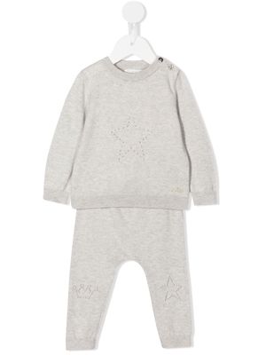 Marie-Chantal star-motif knitted babygrow set - Grey