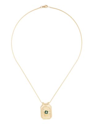 Marie Lichtenberg 18kt yellow gold Clover Scapular diamond necklace