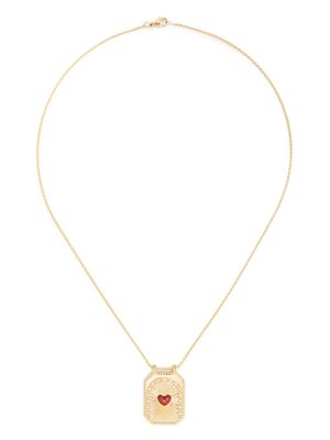 Marie Lichtenberg 18kt yellow gold Heart Scapular diamond necklace