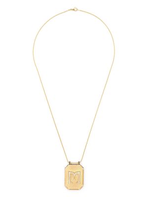 Marie Lichtenberg 18kt yellow gold M Letter Scapular diamond necklace