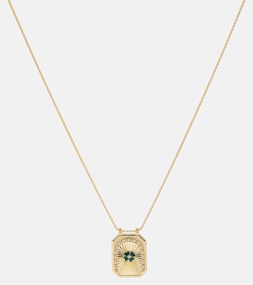 Marie Lichtenberg Clover Scapular 18kt gold necklace with diamonds