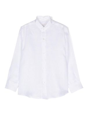 Mariella Ferrari band-collar slub shirt - White