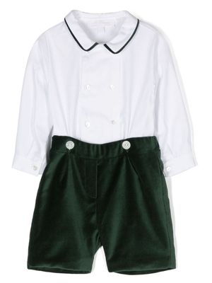 Mariella Ferrari buttoned cotton shorts set - Green