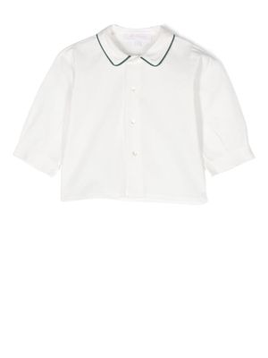 Mariella Ferrari contrasting-trim long-sleeve shirt - White