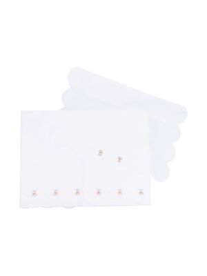 Mariella Ferrari embroidered-design cotton blanket - White