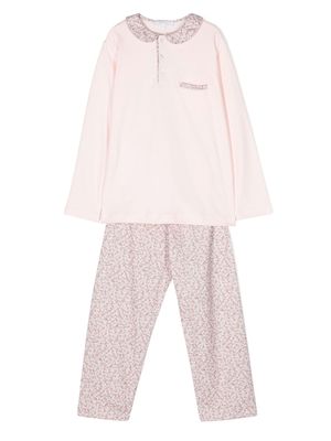 Mariella Ferrari floral-print contrast pajama set - Pink
