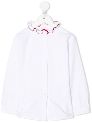 Mariella Ferrari ruffle-collar long-sleeve shirt - White