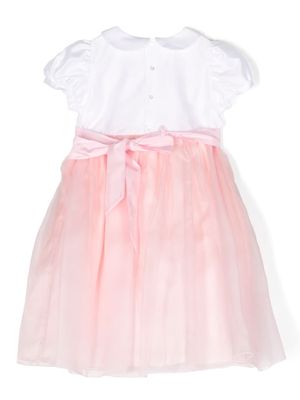 Mariella Ferrari short-sleeve organza-skirt dress - Pink