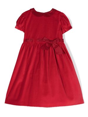 Mariella Ferrari velvet-effect bow-detail dress - Red