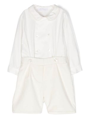 Mariella Ferrari velvet-trim cotton shorts set - White