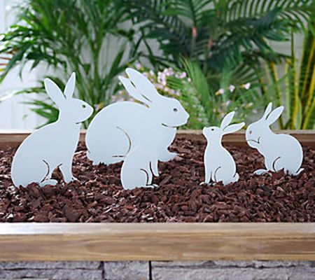 Marigold 5 Piece Metal Bunny Family Silhouette Garden Stakes