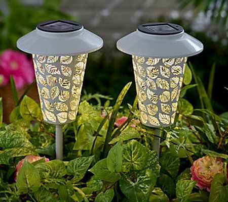 Marigold S/2 Colorful Solar Stake Lights with Cutout Design