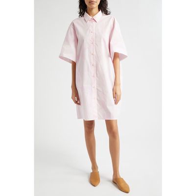 Marimekko Monolitti Unikko Poplin Shirtdress in Light Pink 