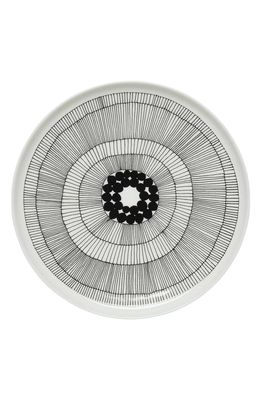 Marimekko Siirtolapuutarha Dinner Plate in White/Black
