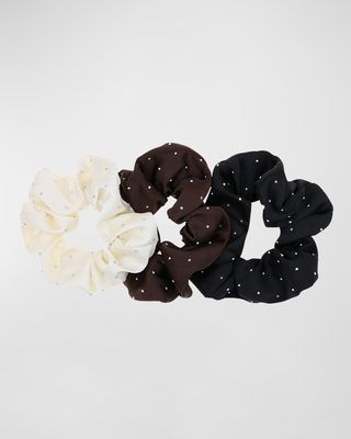 Marin Embellished Scrunchies, Set of 3