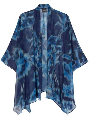Marina Rinaldi abstract-print cape - Blue