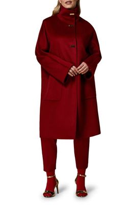 Marina Rinaldi Broadcloth Wool Coat in Red