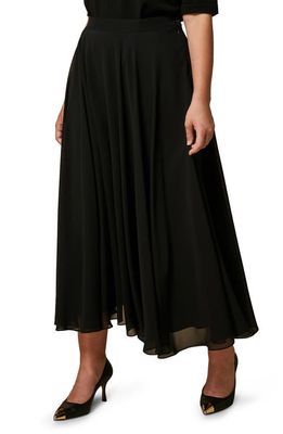 Marina Rinaldi Georgette Crepe Skirt in Black