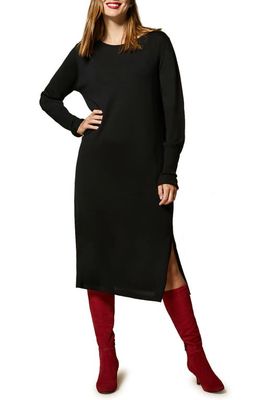 Marina Rinaldi Giorno Long Sleeve Sweater Dress in Black