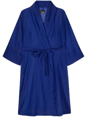 Marina Rinaldi glitter-detailing chiffon-crepe coat - Blue