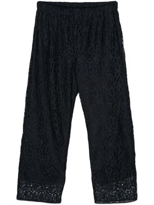 Marina Rinaldi guipure-lace high-waisted trousers - Black