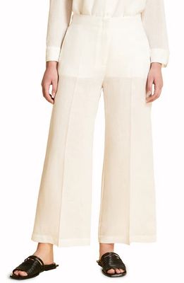 Marina Rinaldi Marina Rinadi Risaia Crop Linen Pants in White