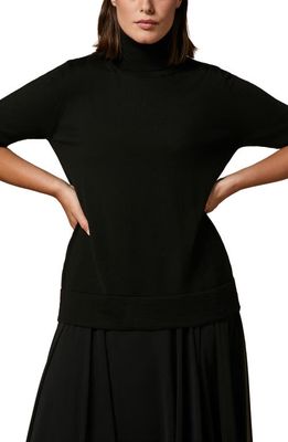 Marina Rinaldi Merino Wool Turtleneck Sweater in Black