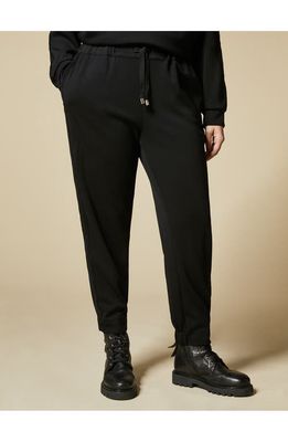 Marina Rinaldi Ognuno High Waist Pull-On Jersey Trousers in Black