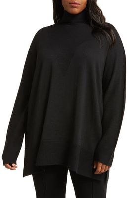 Marina Rinaldi Oversize Wool Blend Sweater in Black