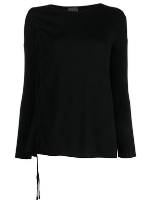 Marina Rinaldi ruched-detail drawstring jumper - Black