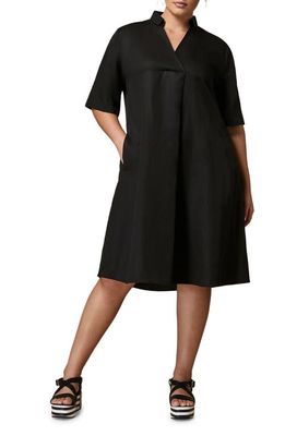 Marina Rinaldi Short Sleeve Flared Dress in Black