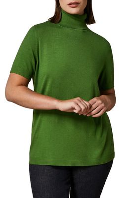 Marina Rinaldi Snugfit Short Sleeve Turtleneck Sweater in Green