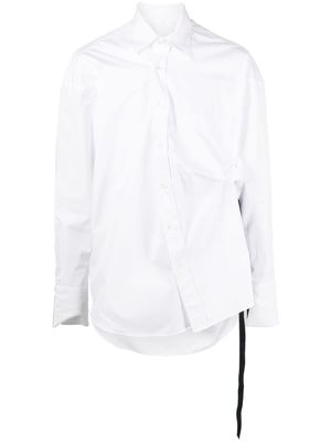 marina yee asymmetric cotton-poplin shirt - White
