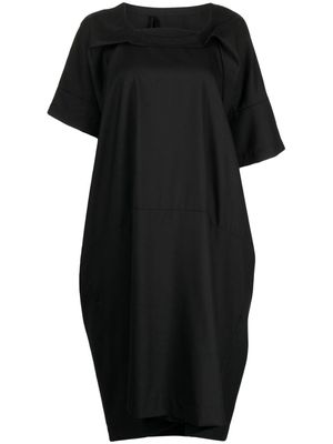 marina yee asymmetric midi wool dress - Black