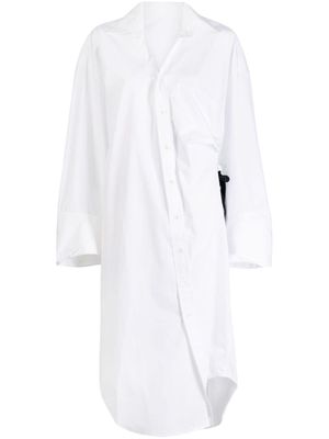 marina yee asymmetric poplin shirtdress - White