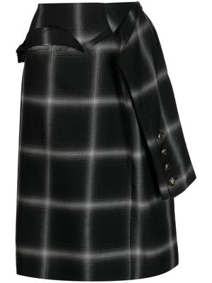 marina yee Birkin plaid-check wool skirt - Black