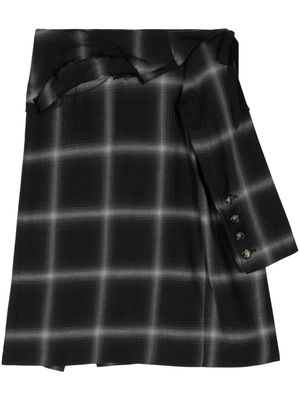 marina yee Birkin plaid wool skirt - Grey