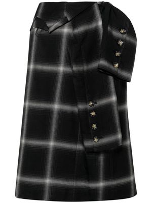marina yee check-pattern wool skirt - Black