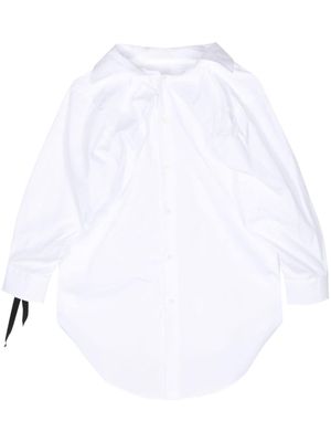 marina yee draped cotton-poplin shirt - White